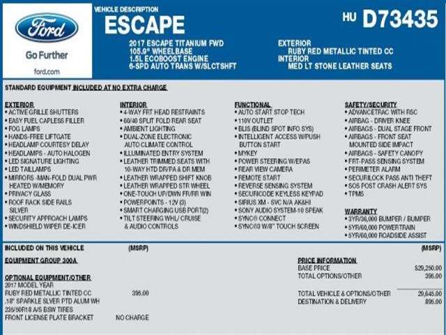 2017 Ford Escape Titanium 4dr SUV